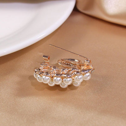 Swan Rhinestone Pearl Brooch YongxiJewelry 7