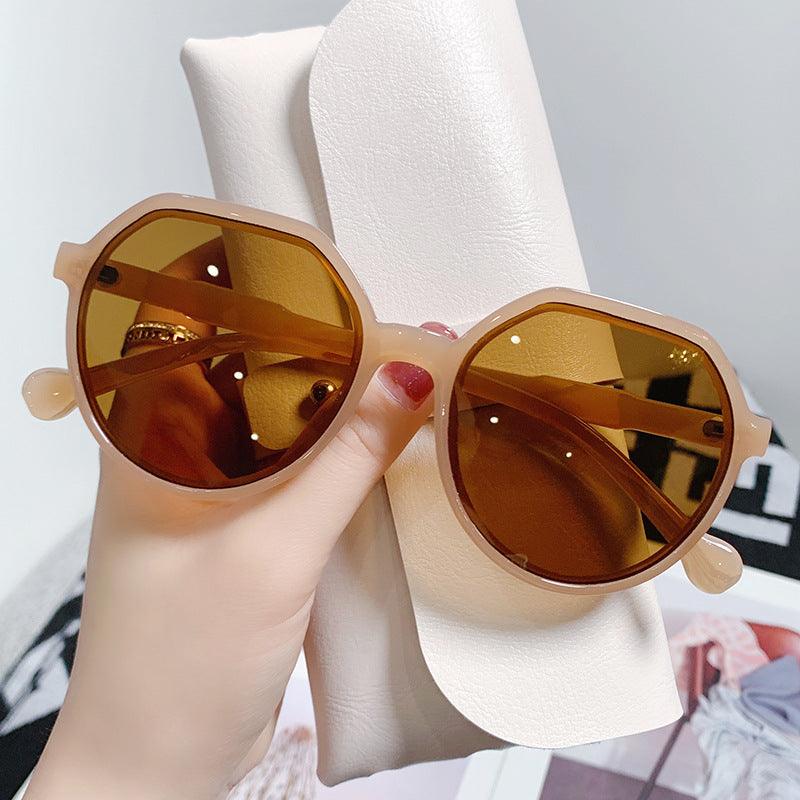 Round Sunglasses Tea frame tea lenses YongxiJewelry