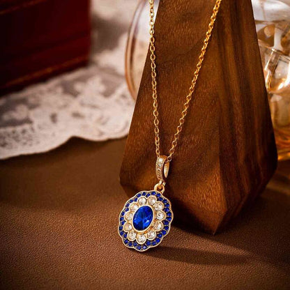 Vintage Rhinestone Zircon Pendant Necklace YongxiJewelry 1