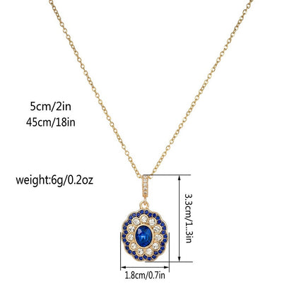 Vintage Rhinestone Zircon Pendant Necklace YongxiJewelry 5