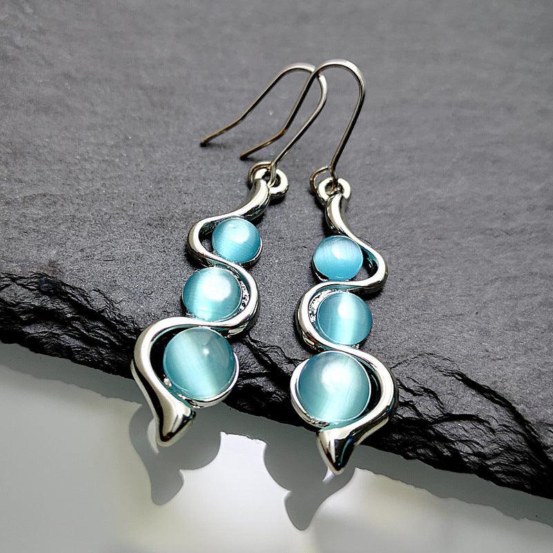 Elegant Aqua Gemstone Drop Earrings YongxiJewelry 2