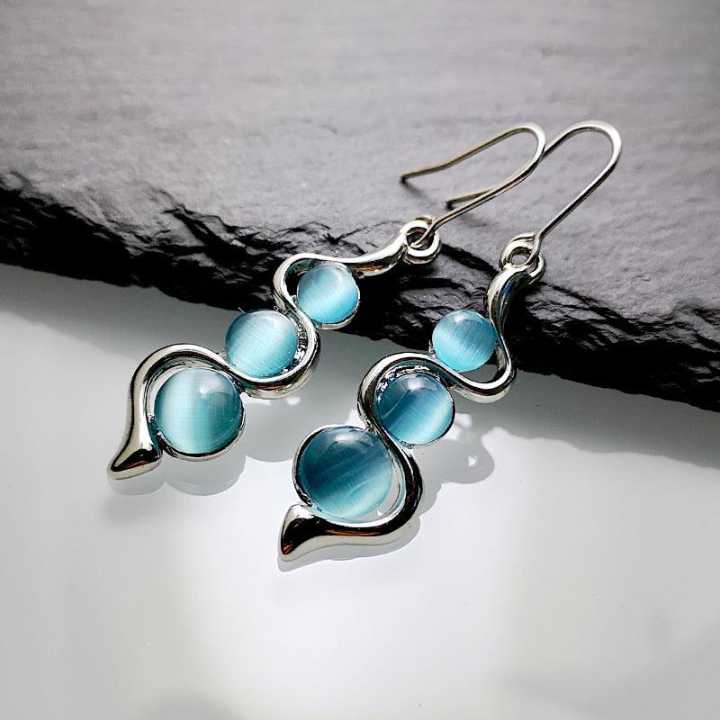 Elegant Aqua Gemstone Drop Earrings YongxiJewelry 3