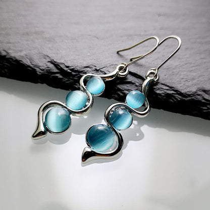 Elegant Aqua Gemstone Drop Earrings YongxiJewelry 3