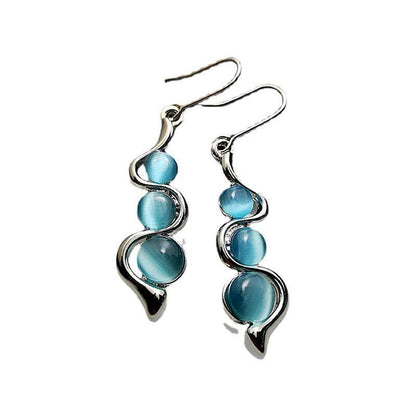 Elegant Aqua Gemstone Drop Earrings YongxiJewelry 4