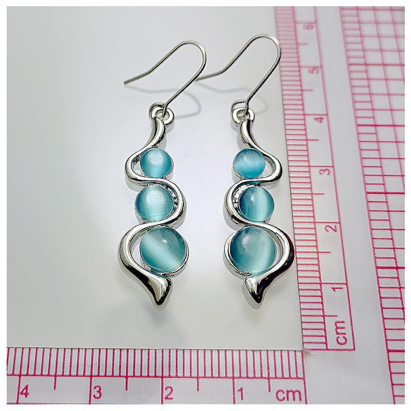 Elegant Aqua Gemstone Drop Earrings YongxiJewelry 5