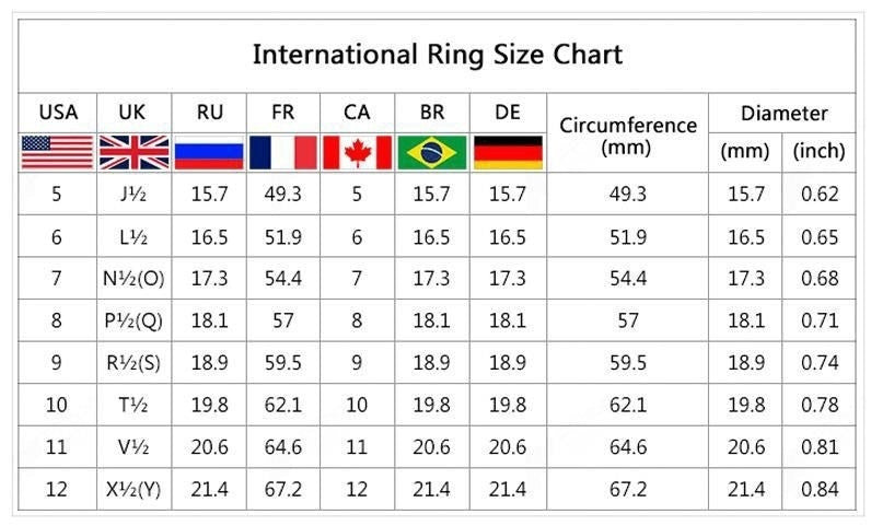 Ring Size Chart YongxiJewelry