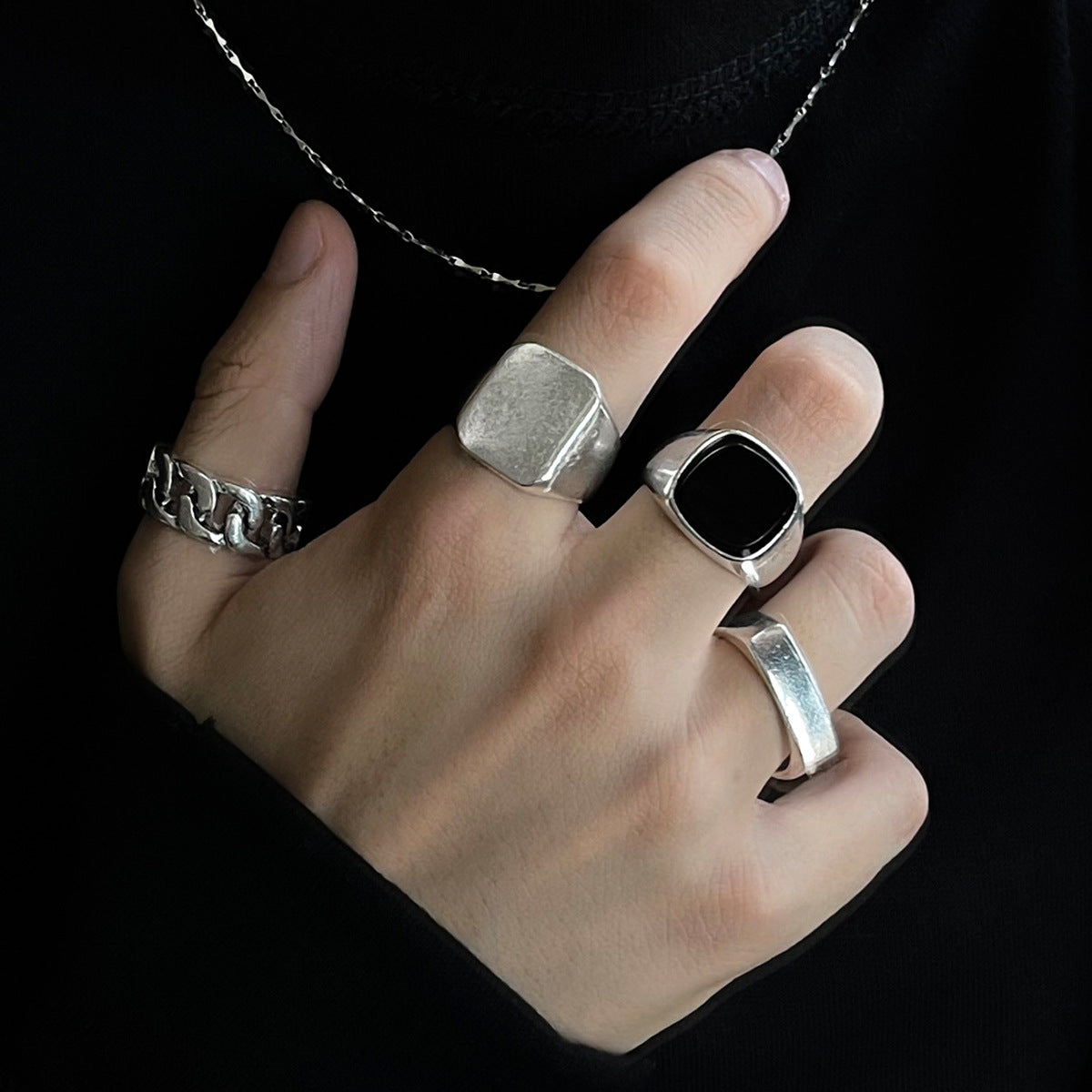 Modern Silver Rings Set YongxiJewelry 1