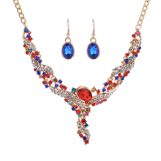 Multicolored Gemstone Necklace & Earrings Set YongxiJewelry Multicolor