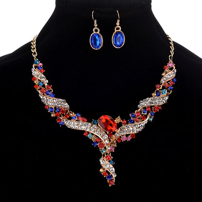 Multicolored Gemstone Necklace & Earrings Set YongxiJewelry Multicolor 2